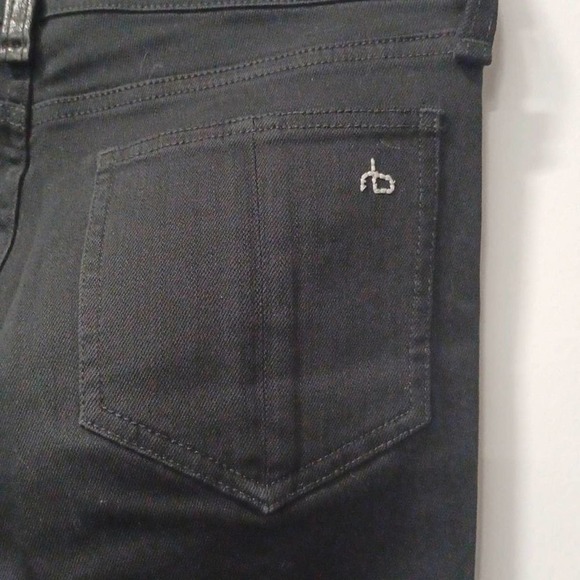 Rag & Bone Leather & Black Denim Combo Skinny Jean Size 25 - Picture 6 of 7